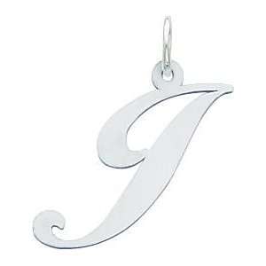  Sterling Silver Large Script Initial J Charm Jewelry