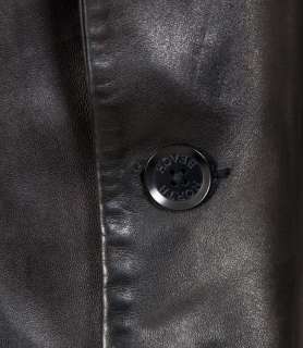 North Beach Leather Black Lambskin Leather Jacket Blazer sz 48  
