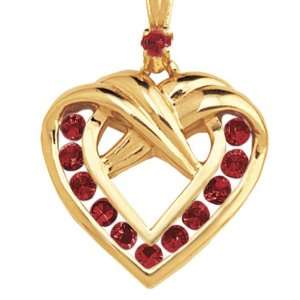  Birthstone Heart Pendant   July (Ruby): Jewelry