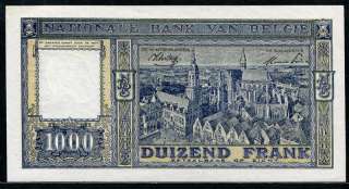 Belgium 1945, 1000 Francs, P128b, UNC  