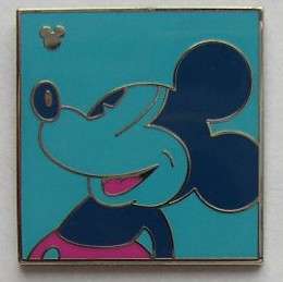 2010 Hidden Mickey Mouse NEON BLUE SQUARE Disney Pin  
