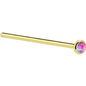   2mm Fuchsia Synthetic Opal Straight Fishtail 3/4   20 Gauge Jewelry