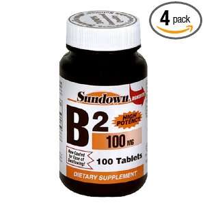  Sundown High Potency B2, Riboflavin,100 mg, 100 Tablets 