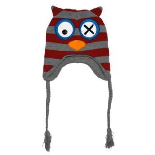 Striped Owl Face Animal Juniors Pilot Earmuff Laplander Hat  