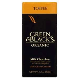 Green & Black Organic Milk Choc Toffee 34% Cocoa ( 10x3.5 OZ)  