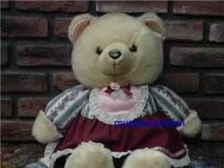 1991 FEMALE TAN MAROON KMART CHRISTMAS BEAR K MART  