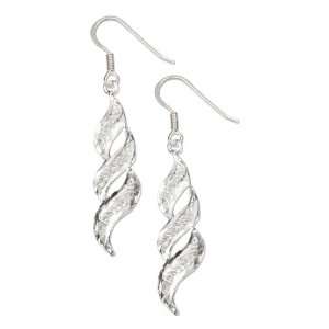    Sterling Silver Filigree Twist Earrings on French Wires: Jewelry