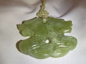 Vintage Double Dragon Jade With Hand Woven Necklace   RARE ITEM 
