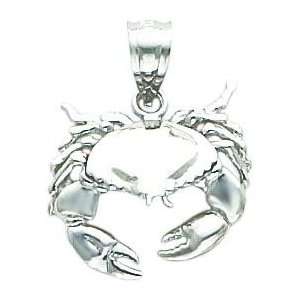  14K White Gold Stone Crab Pendant: Jewelry