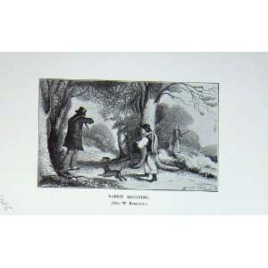  1904 Rabbit Shooting Hunting Country Man Gunn Dogs