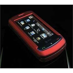 RED Hard Plastic Full View Rubber Feel Cover Case for LG Xenon GR500 