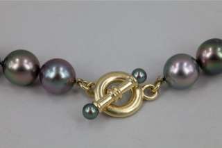Natural TOP QUALITY Multi Color TAHITIAN PEARL NECKLACE / 18K Gold 