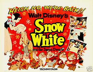 Snow White and the Seven Dwarfs Orig Half Sheet Poster  