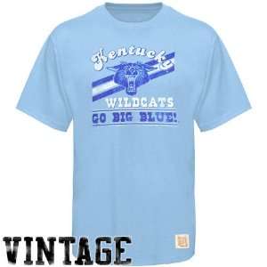   Blue Distressed Crew Neck Vintage Premium T shirt (Small): Sports
