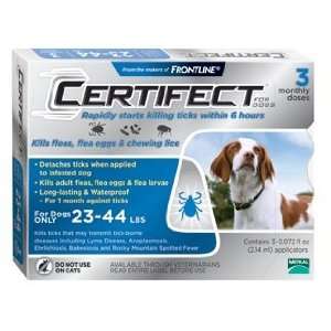  Certifect Medium Dog Flea & Tick 23 44 lbs Blue 3 month: Pet Supplies