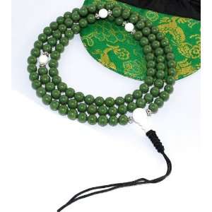  8mm Russian Jade Mala Prayer Beads (Made in the US, Free 