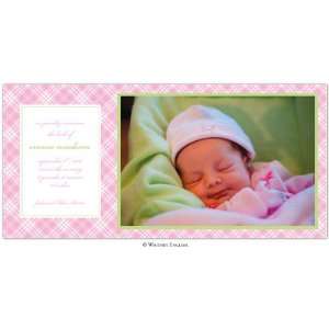    Girl Birth Announcements   Thackery Pink Flat Photo Card: Baby