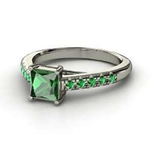  Avenue Ring, Princess Emerald Platinum Ring: Jewelry
