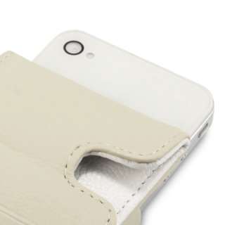 GENUINE LEATHER FLIP CASE FOR iPHONE 4 / iPHONE 4S + 6 PC LCD GUARD