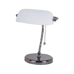  Executive Frosted Glass Shade Bankers Lamp: Home 