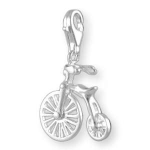   Charms clip on pendant penny farthing sterling silver 925 Jewelry
