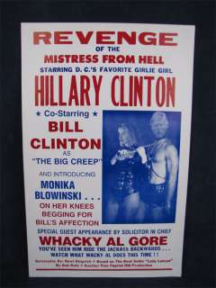 Bill & Hillary Clinton Political Satire Poster Lewinsky  