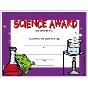  Science Award Certificates