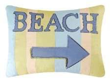 TO THE BEACH Nautical Accent Throw Pillow Blue/Green  
