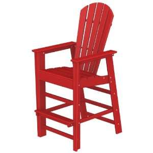    Polywood South Beach Bar Chair in Sunset Red: Home & Kitchen