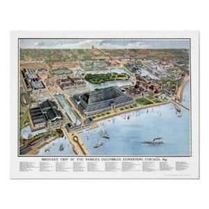  Chicago Columbian Expo, IL Panoramic Map   1893 Posters 