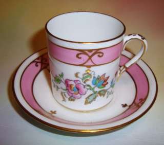 Pink & Floral Tuscan Tea Cup and Saucer Demitasse Set  
