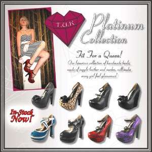 TUK PLATINUM Handmade Black RUFFLE Platform WEDGE Heels  