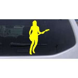 Yellow 28in X 16.8in    Guitar Player Silhouette Silhouettes Car 