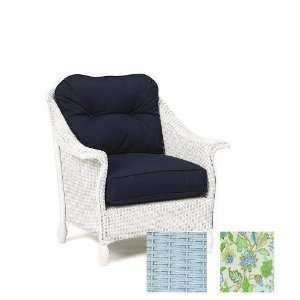   Embassy White Lounge Chair With Boscobel Fabric: Patio, Lawn & Garden