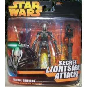   Wars General Grievous Secret Lightsaber Attack Figure: Toys & Games