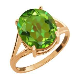  4.80 Ct Oval Envy Green Mystic Quartz Gold Plated Sterling 