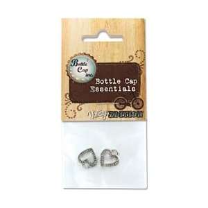   Bottle Cap Charms 2/Pkg Beaded Heart; 5 Items/Order: Arts, Crafts