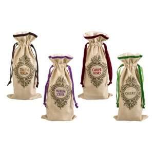   Solver/Cheers Wine Bottle Bags, Set of 8:  Kitchen & Dining