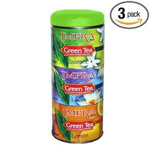Impra Green Tea Gift Pack, 3  100 Gram Cans (Pack of 3)