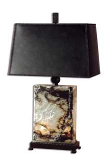 Marius Marble Table Lamp Black Shade Horchow  