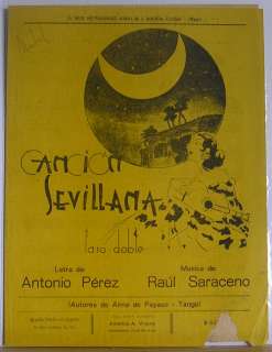 CANCION SEVILLANA sheet music A.PEREZ / R.SARACENO  