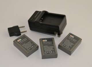 DSTE 3PCS 1450mAh BLN 1 BLN1 Battery + DC133 Charger for Olympus OM D 