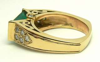 0ct Modern Colombian Emerald & Diamond Custom Made Ring  