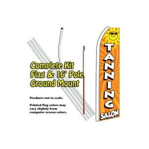  Tanning Salon Feather Banner Flag Kit (Flag, Pole 