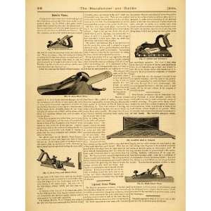  1878 Article Metallic Planes Woodworking Tools Antique 