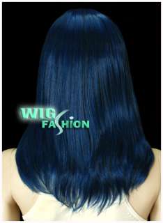 Medium 17 in. Dark Blue Hair Wig DB48  