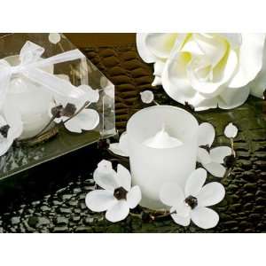 Baby Keepsake: Elegant Black and White Crystals Flower Candle Holder 