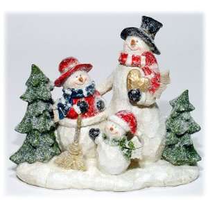    Iced Snowman Family Christmas Holiday Decor