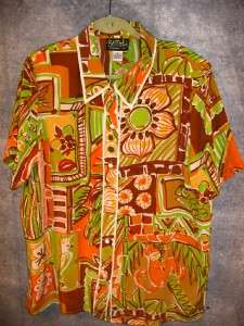 BOB MACKIE Tropical Silk Shirt XL 1X Parrot Monkey Cat  