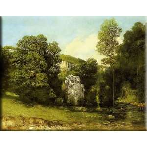 La Ruisseau de la Breme 16x13 Streched Canvas Art by Courbet, Gustave